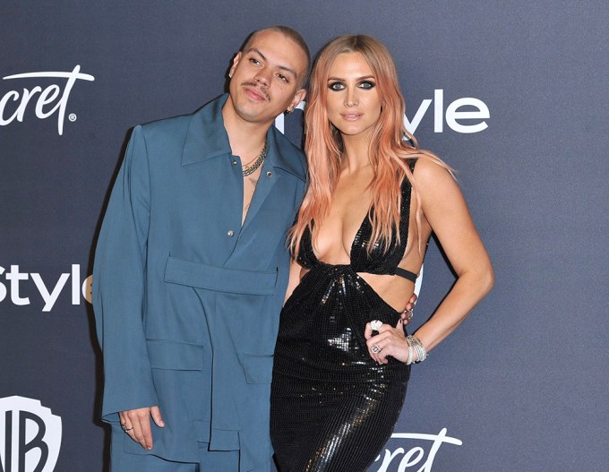 Ashlee Simpson & Evan Ross At Golden Globe Awards