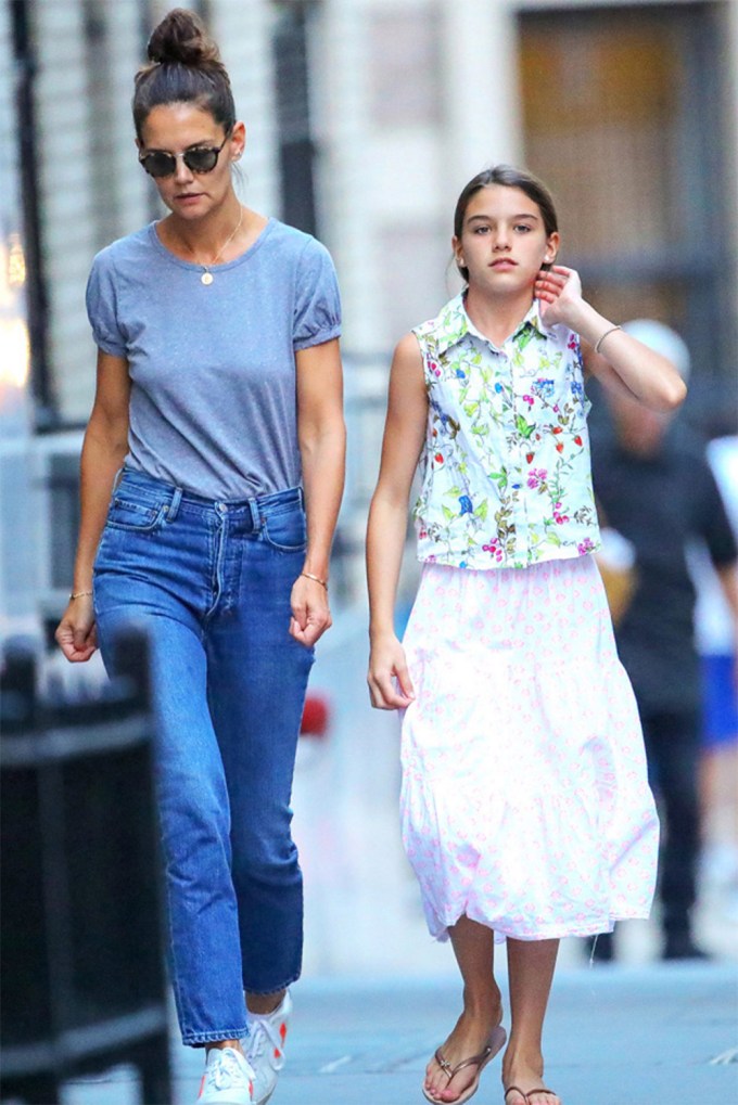 Katie Holmes And Suri Cruise Take A Walk