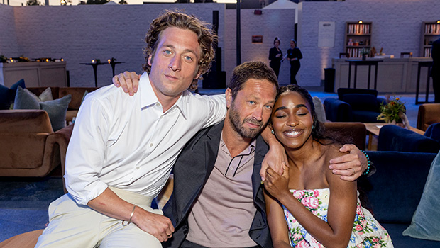 Jeremy Allen White, Ebon Moss-Bachrach and Ayo Edebiri at the season 3 of The Bear